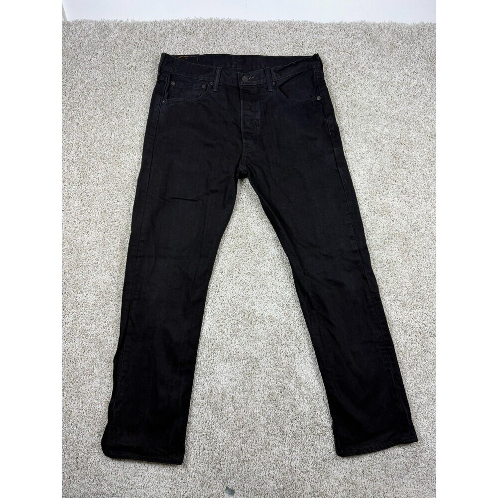 Levi's 501 Jeans Mens W34 L30 Black Denim Button Fly Straight Leg 100% Cotton
